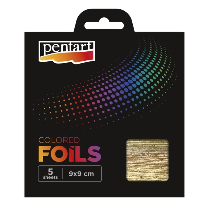 Folie colorată Pentart 5 foi - 9 x 9 cm - diferite nuanțe