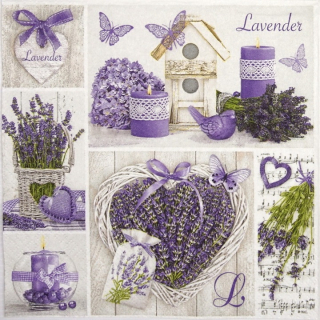 Servetele pentru decoupage Lavender Collage - 1 buc