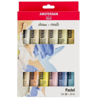 Set culori acrilice AMSTERDAM dream and create Pastel 12 x 20 ml