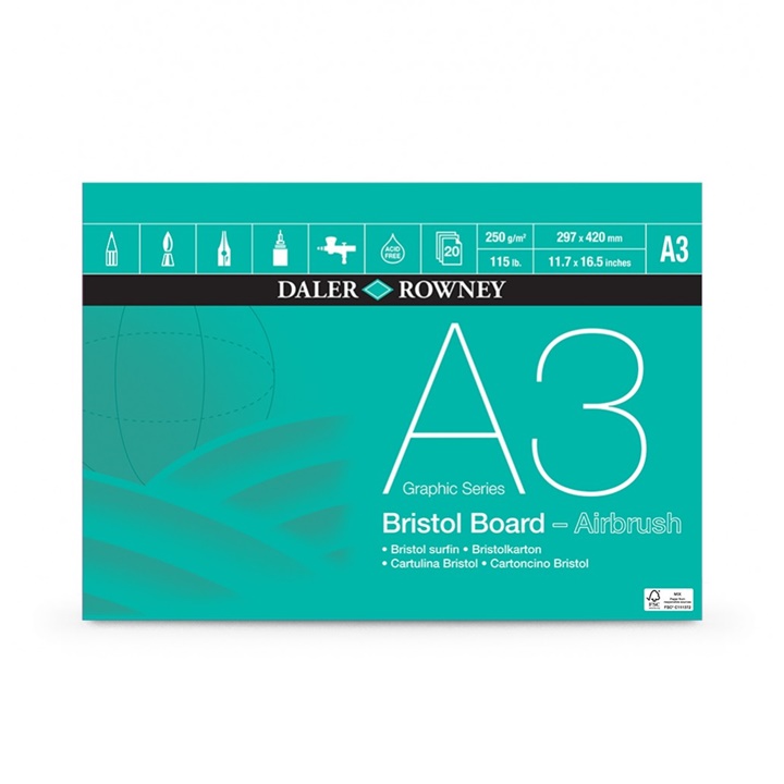 Hartie Airbrush Daler-Rowney 20 coli - 29.7 x 42 cm