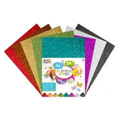 Hârtie colorată cu sclipici A4 8 bucăți