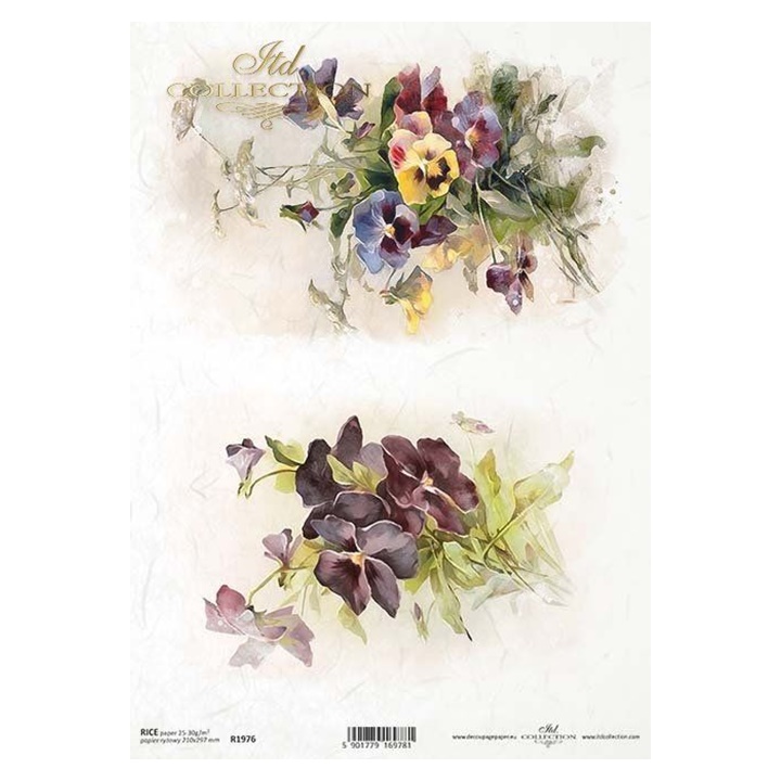 Hârtie de orez A4 Pansies