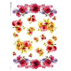 Hârtie de orez Kalit 32x45 cm - Flori acuarel