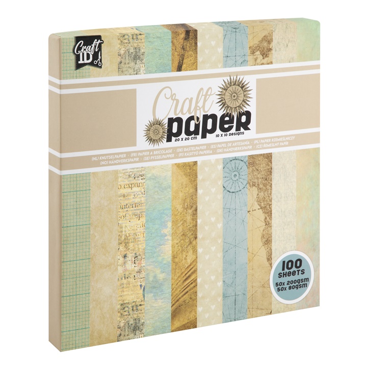 Hârtie de scrapbooking 20 x 20 cm  | nuanțe de bej