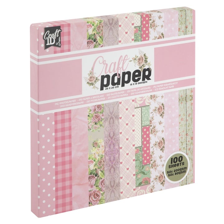 Hârtie de scrapbooking 20 x 20 cm  | nuanțe de roz