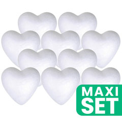 Inimi din polistiren 5 cm - Set de 10