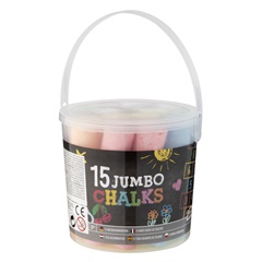 JUMBO Cretă colorată într-o găleată 15 buc.