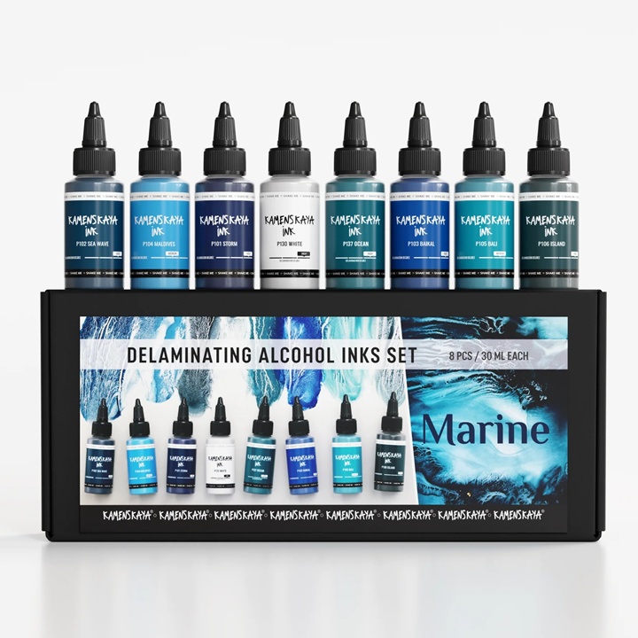 KAMENSKAYA Set de cerneluri Delaminare "Marine" 8x30 ml
