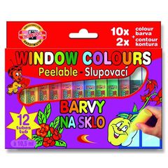 KOH-I-NOOR 12x10 ml Set de vopsele decojibile pe sticlă