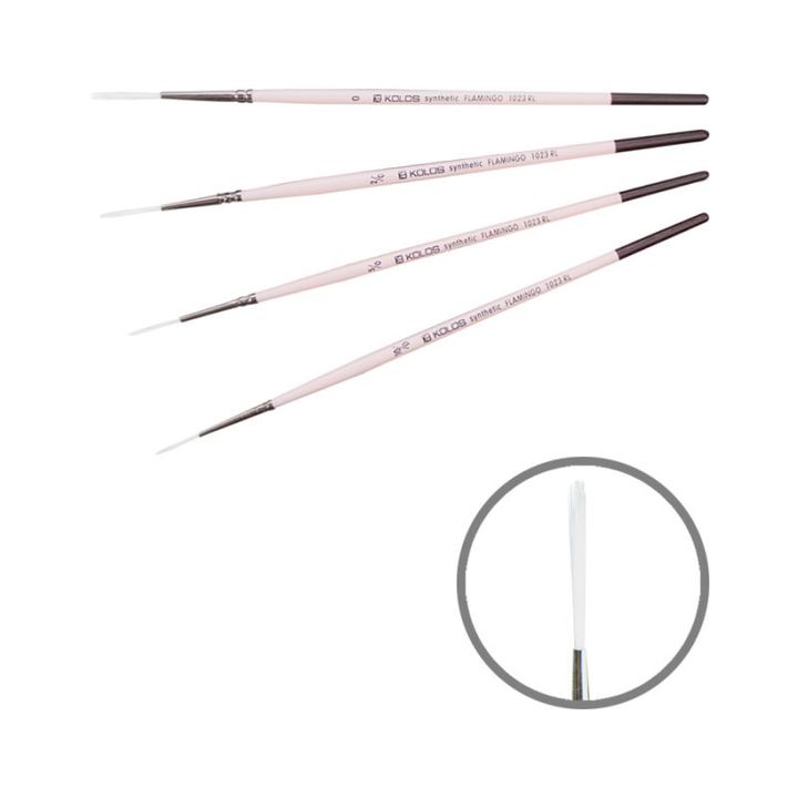 KOLOS Flamingo 1023RL Pensulă sintetică pentru contur | Diverse mărimi