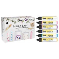 KREUL Candle Pen Set de 6 x 25 ml Hello Baby