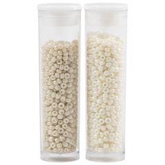 Mărgele Rocaille 1.7 mm, set de 2x7 g | Beige with pearl shine