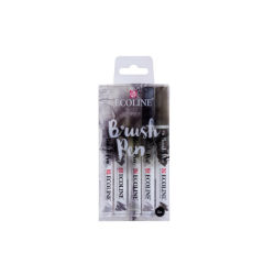 Markere acuarelă Ecoline Brush Pen Grey - set de 5 produse