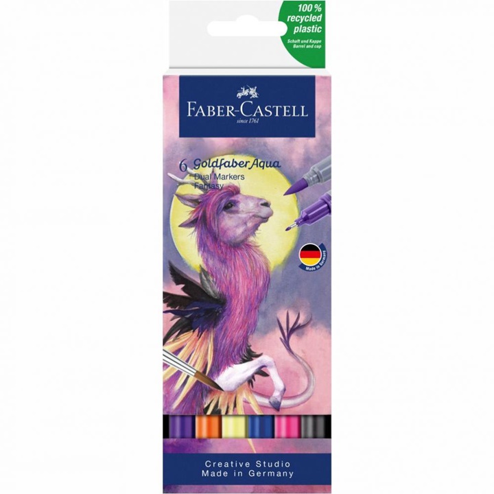 Markere pentru acuarelă Goldfaber Aqua Dual set Fantasy | 6 buc.