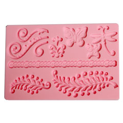 Matriță silicon - viță de vie și fluturi 20x12.7x0.7 cm