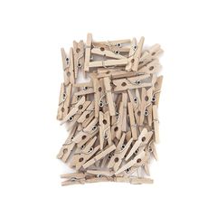 Mini cleme de rufe din lemn, 2,5 cm - pachet de 40