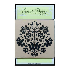 Model din oțel 12.5 x 12.5 cm - motiv Floral Love Birds