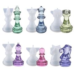 Mucegai de silicon pentru turnare - piese de șah - set de 6 piese