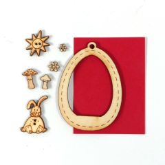 Ornament suspendat din lemn  | Ou de Paște