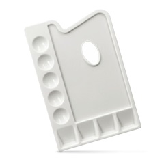 Paleta pentru pictura dreptunghiulara LENIAR din plastic 23.5 x 16.5 cm