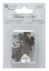 Pandative din metal Wedding Day - set 24 piese