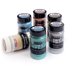 Pastă cu efect de crăpături metalic Pentart 100 ml | culori diferite