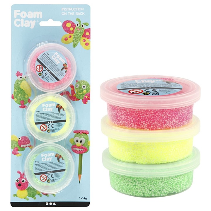 Pastă de modelat Foam Clay - neon