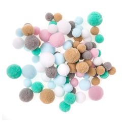 Pastel Plush Pom Poms