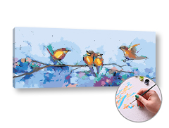 Pictură după numere BIRDS IN WINTER | dificultate medie