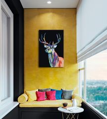 Pictură după numere COLOURFUL DEER | dificultate scăzută SPECIAL BLACK EDITION