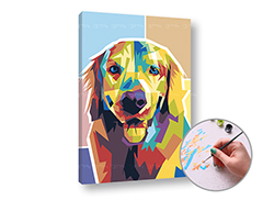 Pictură după numere GOLDEN RETRIEVER | dificultate scăzută
