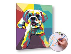 Pictură după numere WHITE DOG | dificultate scăzută