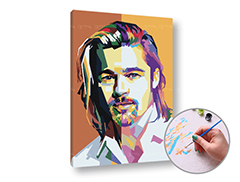 Pictura prin numere BRAD PITT | dificultate scăzută