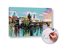 Pictura prin numere KARLOV MOST ÎN PRAGA | dificultate medie