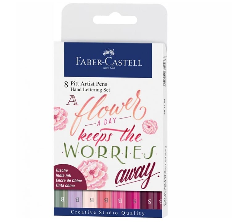 PITT markere artistice set Hand Lettering Flower  | 8buc