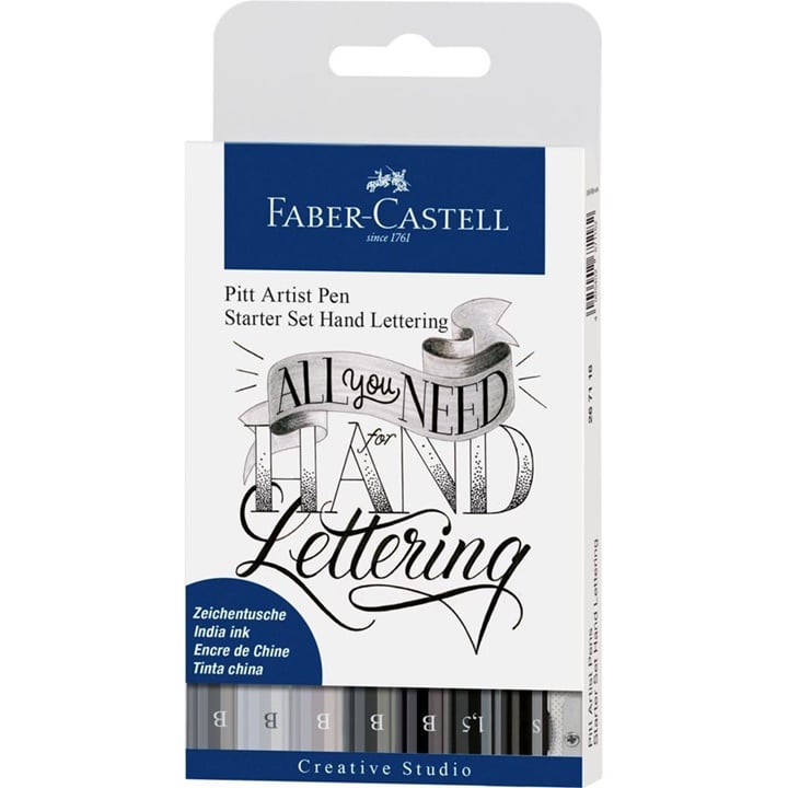 PITT markere artistice setul start Hand Lettering cu creion și ascuțitoare  | 9buc