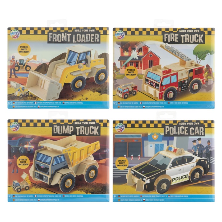 Puzzle 3D din lemn cu autocolante | diferite tipuri