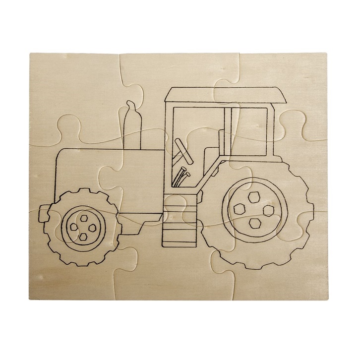 Puzzle din lemn - tractor 17.6 x 14.7 cm 