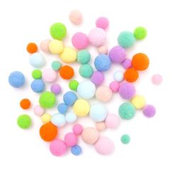 Rainbow Plush Pom Poms / 60 buc