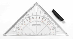 Echer triunghiulară profesională LENIAR 45° / 25 cm 
