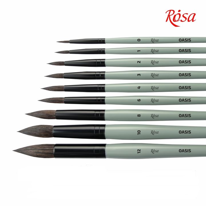 ROSA OASIS 188 Perie rotundă naturală | Diverse mărimi