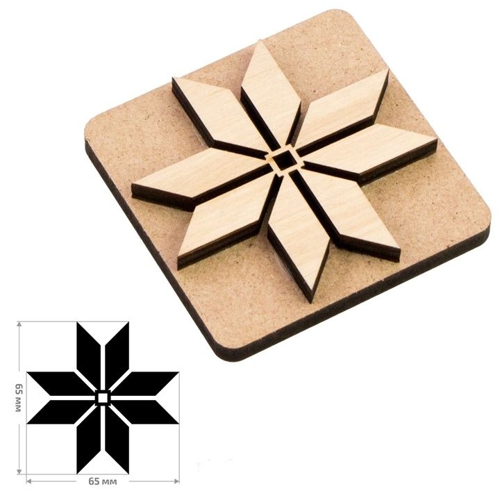 ROSA TALENT Ștampilă din lemn nr. 5 Geometrie 6,5x6,5 cm