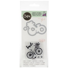 Sabloane desculptat Sizzix Framelits Bicycle со печати - set 9 piese
