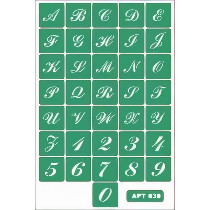 Șablon autoadeziv Alfabet 30 x 19,5 cm