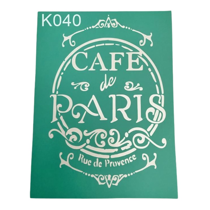 Șablon autoadeziv Cafe de Paris 20 x 15 cm
