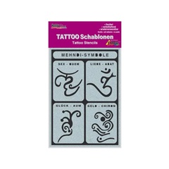 Șablon autoadeziv pentru tatuaje Mehndi-Simboluri