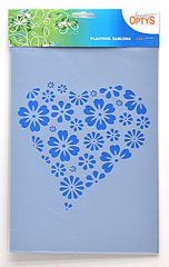 Șablon plastic 20x30 cm - inimă florale