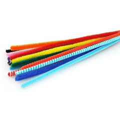 Sârmă din pluș 8 mm x 50 cm - mix 10 culori