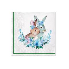 Șervețele decoupage - Bunnies with Wreaths  - 1 buc