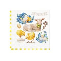 Șervețele decoupage - Easter lamb frame  - 1 buc